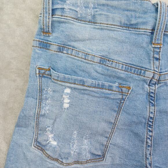 Kancan Distressed Denim Jean Shorts Women's W7 27 Blue High Waist Cuffed KC7082L - Picture 9 of 13